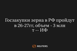 Госзакупки Зерна в РФ Пройдут в 26-27Гг, Объем - 3 Млн Т -- ИФ