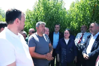 TBMM Komisyonu üyeleri Denizli'de zirai dondan etkilenen meyve bahçelerini inceledi