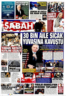 SABAH 20 Mart 2024 gazete manşeti