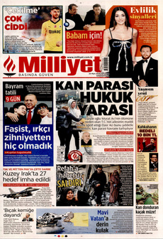 MİLLİYET 20 Mart 2024 gazete manşeti