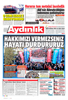 AYDINLIK GAZETESİ 20 Mart 2024 gazete manşeti
