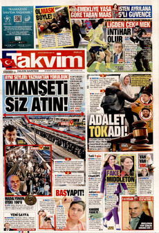 TAKVİM 20 Mart 2024 gazete manşeti