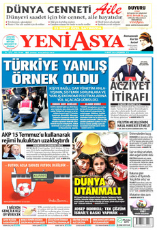 YENİ ASYA 20 Mart 2024 gazete manşeti