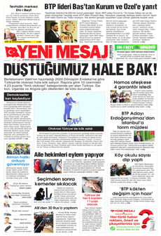 YENİ MESAJ 20 Mart 2024 gazete manşeti
