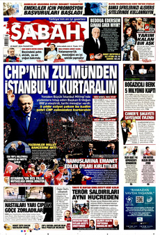 SABAH 25 Mart 2024 gazete manşeti