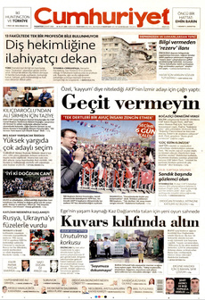 CUMHURİYET 25 Mart 2024 gazete manşeti