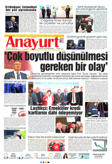 ANAYURT 25 Mart 2024 gazete manşeti