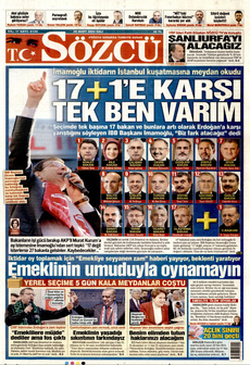 SÖZCÜ 26 Mart 2024 gazete manşeti