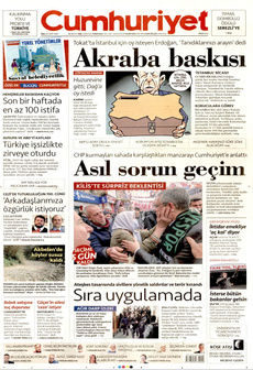 CUMHURİYET 26 Mart 2024 gazete manşeti