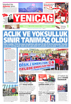 YENİÇAĞ 26 Mart 2024 gazete manşeti