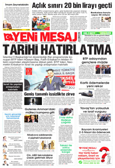 YENİ MESAJ 26 Mart 2024 gazete manşeti