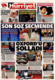 HÜRRİYET 31 Mart 2024 gazete manşeti