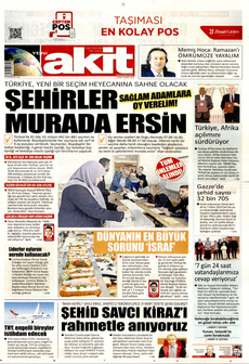 YENİ AKİT 31 Mart 2024 gazete manşeti