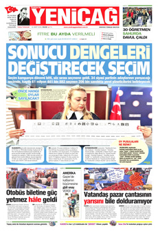 YENİÇAĞ 31 Mart 2024 gazete manşeti