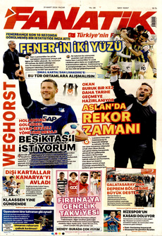 FANATİK 31 Mart 2024 gazete manşeti