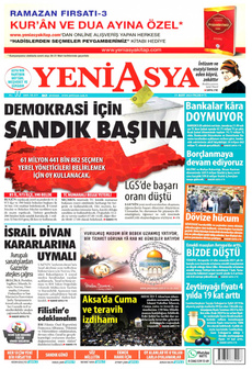 YENİ ASYA 31 Mart 2024 gazete manşeti