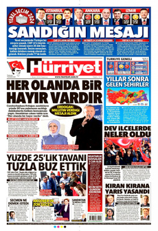 HÜRRİYET 1 Nisan 2024 gazete manşeti