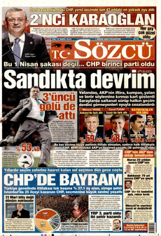SÖZCÜ 1 Nisan 2024 gazete manşeti