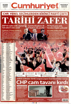 CUMHURİYET 1 Nisan 2024 gazete manşeti