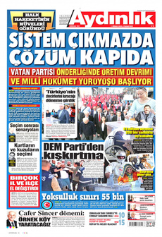 AYDINLIK GAZETESİ 1 Nisan 2024 gazete manşeti
