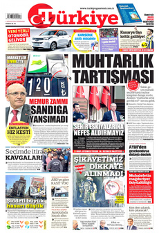 TÜRKİYE GAZETESİ 4 Nisan 2024 gazete manşeti