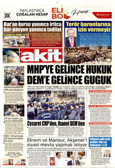 YENİ AKİT 4 Nisan 2024 gazete manşeti