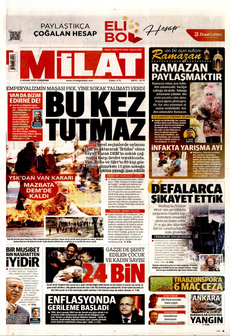 MİLAT 4 Nisan 2024 gazete manşeti