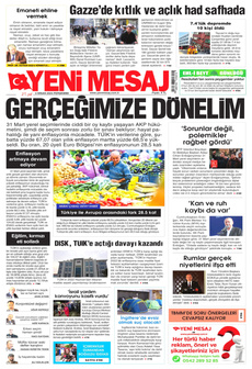 YENİ MESAJ 4 Nisan 2024 gazete manşeti
