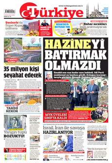 TÜRKİYE GAZETESİ 5 Nisan 2024 gazete manşeti