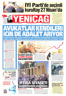 YENİÇAĞ 6 Nisan 2024 gazete manşeti