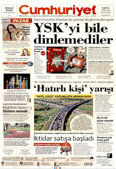 CUMHURİYET 7 Nisan 2024 gazete manşeti