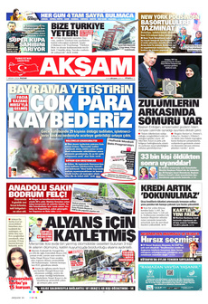 AKŞAM 7 Nisan 2024 gazete manşeti