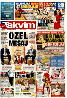 TAKVİM 7 Nisan 2024 gazete manşeti