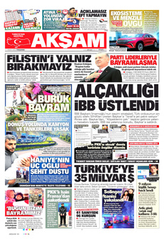 AKŞAM 11 Nisan 2024 gazete manşeti