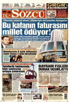 SÖZCÜ 14 Nisan 2024 gazete manşeti