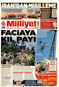 MİLLİYET 14 Nisan 2024 gazete manşeti