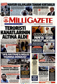 MİLLİ GAZETE 14 Nisan 2024 gazete manşeti