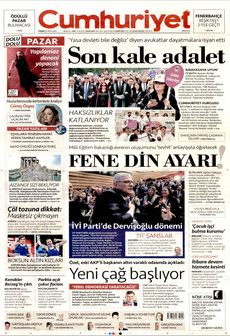 CUMHURİYET 28 Nisan 2024 gazete manşeti