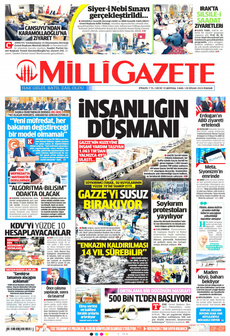 MİLLİ GAZETE 28 Nisan 2024 gazete manşeti