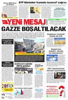 YENİ MESAJ 28 Nisan 2024 gazete manşeti