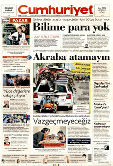 CUMHURİYET 12 Mayıs 2024 gazete manşeti