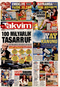 TAKVİM 12 Mayıs 2024 gazete manşeti