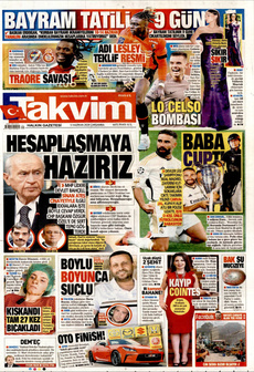 TAKVİM 5 Haziran 2024 gazete manşeti