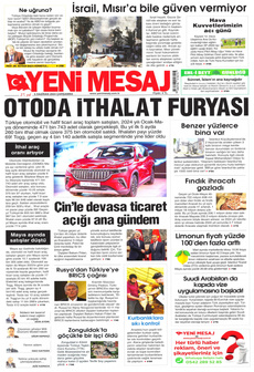 YENİ MESAJ 5 Haziran 2024 gazete manşeti