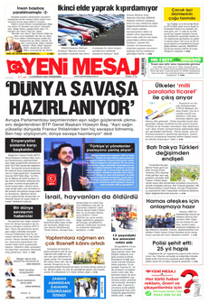 YENİ MESAJ 13 Haziran 2024 gazete manşeti
