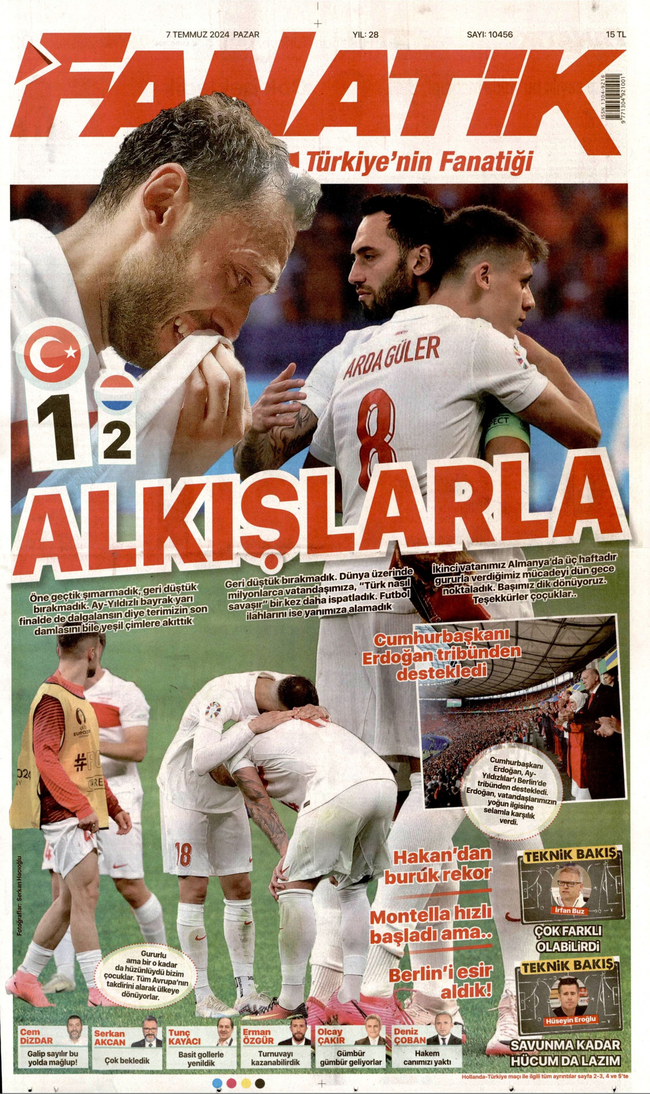 FANATİK gazetesinin 7 Temmuz 2024 tarihli birinci sayfası