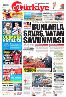TÜRKİYE GAZETESİ 10 Ağustos 2024 gazete manşeti