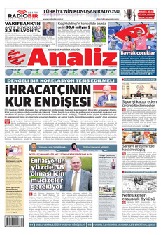 ANALİZ 10 Ağustos 2024 gazete manşeti