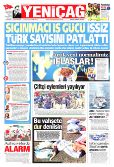 YENİÇAĞ 13 Ağustos 2024 gazete manşeti