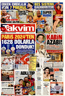 TAKVİM 13 Ağustos 2024 gazete manşeti